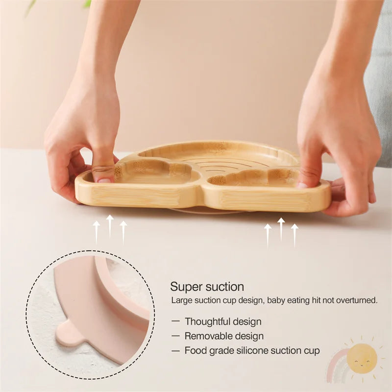 Brighten Mealtimes with our Rainbow Bamboo Plate Sets!
